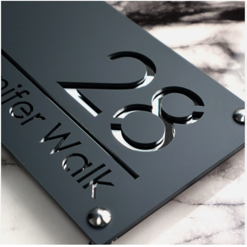 Modern Laser Cut Personalised Door Address Plaque 1