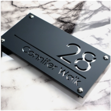 Modern Laser Cut Personalised Door Address Plaque