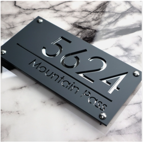 Modern Laser Cut Personalised Door Address Plaque 2