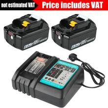 2x8.0Ah Charger Replacement For Makita 18V Battery Li-Ion BL1860 BL1830 BL1850 BL1840