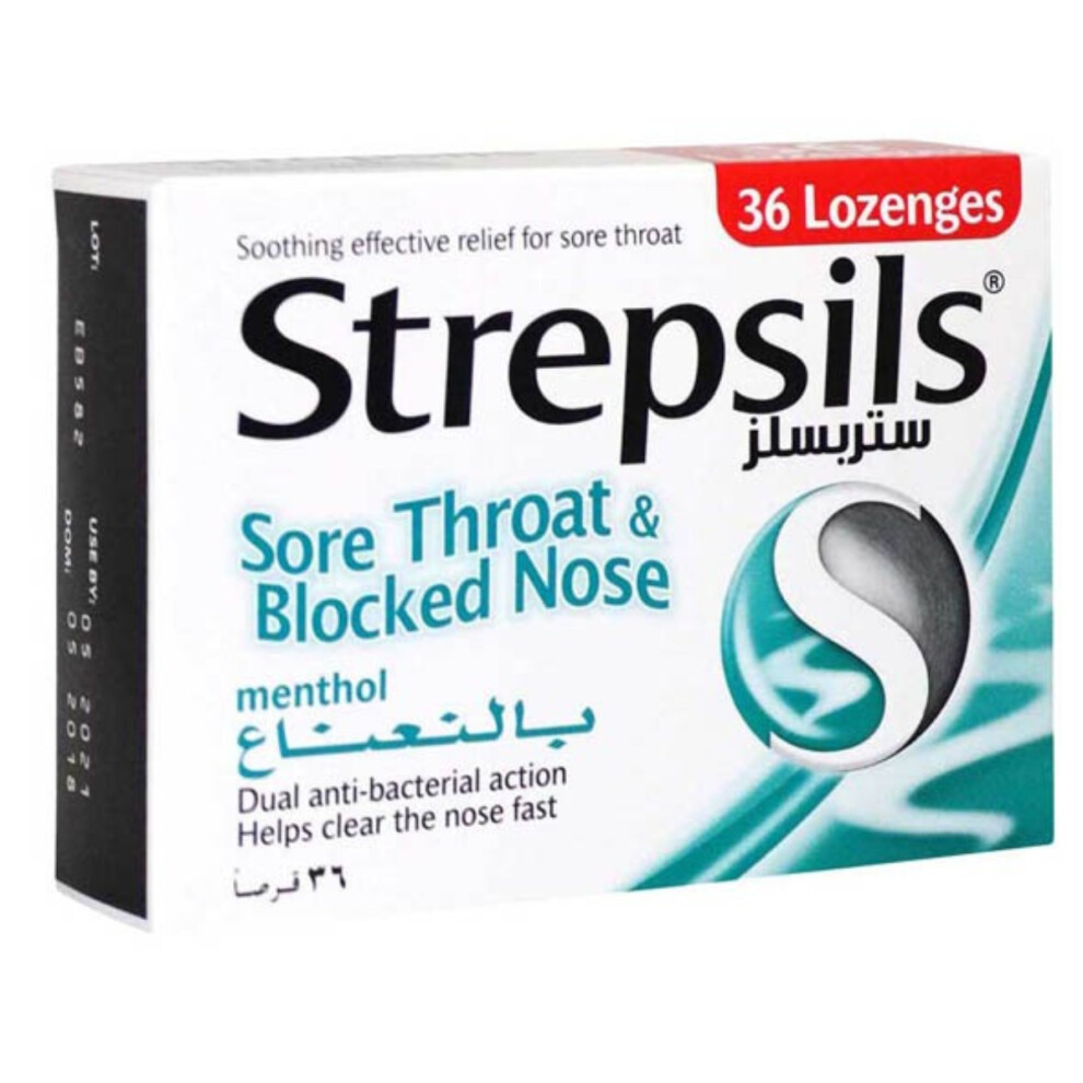 Strepsils Sore Throat Block Nose Lozenges 36s | Fast Relief for Sore Throat, Nasal Congestion & Cold Symptoms