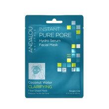 Andalou Instant Pure Pore Hydro Serum Facial Mask Pore Refining & Hydrating Sheet Mask for Clear, Smooth Skin