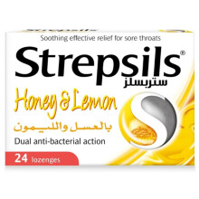 Strepsils Extra Honey & Lemon Lozenges 24s | Medicated Throat Lozenges for Pain, Irritation & Infection