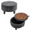 Round Storage Ottoman Stool Upholstered Coffee Table Pouffe Double-Side Lid Box 3