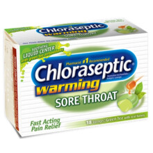 Chloraseptic Warming Green Tea with Real Honey Lozenges 18s |Antibacterial Action ,Long-Lasting Comfort , Sore Throat Relief