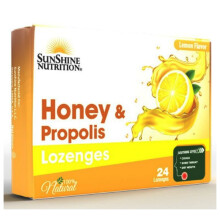 Sunshine Nutrition Honey & Propolis Lozenges Lemon 24s | Supports Throat Health