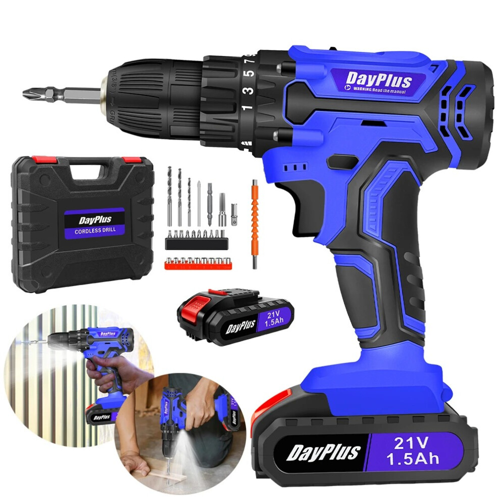 Cordless Drill Kit Electric Screwdriver Kit, 45Nm Cordless Combination Drill, Led Work Light, Home And Garden Diy Project Kit 62739849