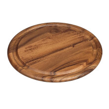 Tala Round Lacquered Acacia Board with Groove