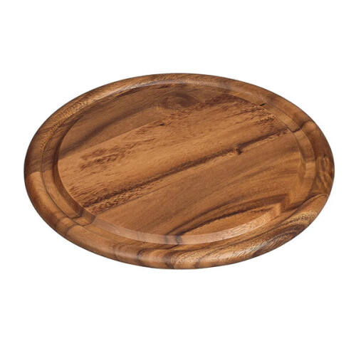 Tala Round Lacquered Acacia Board with Groove
