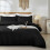 (King, Black) Stripe Duvet Cover Set Bed Quilt & Pillowcase Pair 1