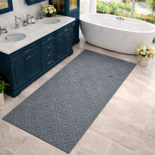 (80x150 cm - Large Runner Rug/Carpet, KIRA) Non-Slip Area Rugs Embossed Geometric Carpets Hallway Runner