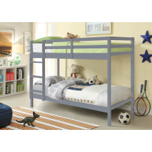 (3ft Single, With Tanya Mattresses) Zara Bunk in Grey