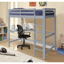 (Grey, With Lucy Mattress) 3ft High Sleeper With Corner Desk in Grey, Natural or White
