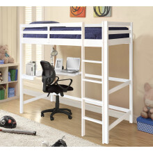 (White, No Mattress) 3ft High Sleeper With Corner Desk in Grey, Natural or White