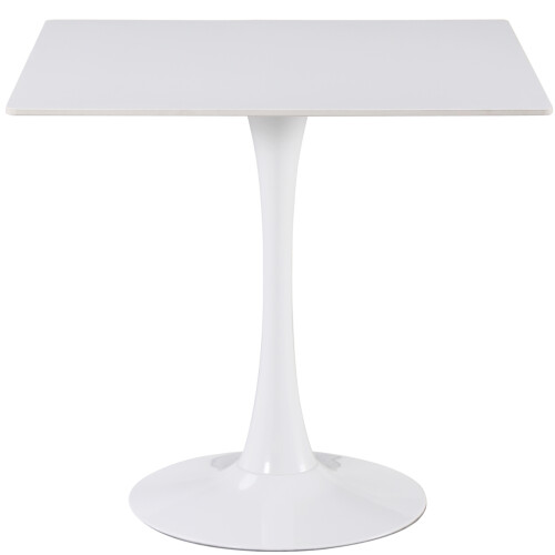 Charles Jacobs Charles Jacobs White Square Ceramic Dining Tabletop Metal Base Dinner Kitchen Table