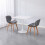 Charles Jacobs Charles Jacobs White Square Ceramic Dining Tabletop Metal Base Dinner Kitchen Table 4