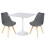 Charles Jacobs Charles Jacobs White Square Ceramic Dining Tabletop Metal Base Dinner Kitchen Table 8
