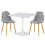 Charles Jacobs Charles Jacobs White Square Ceramic Dining Tabletop Metal Base Dinner Kitchen Table 9