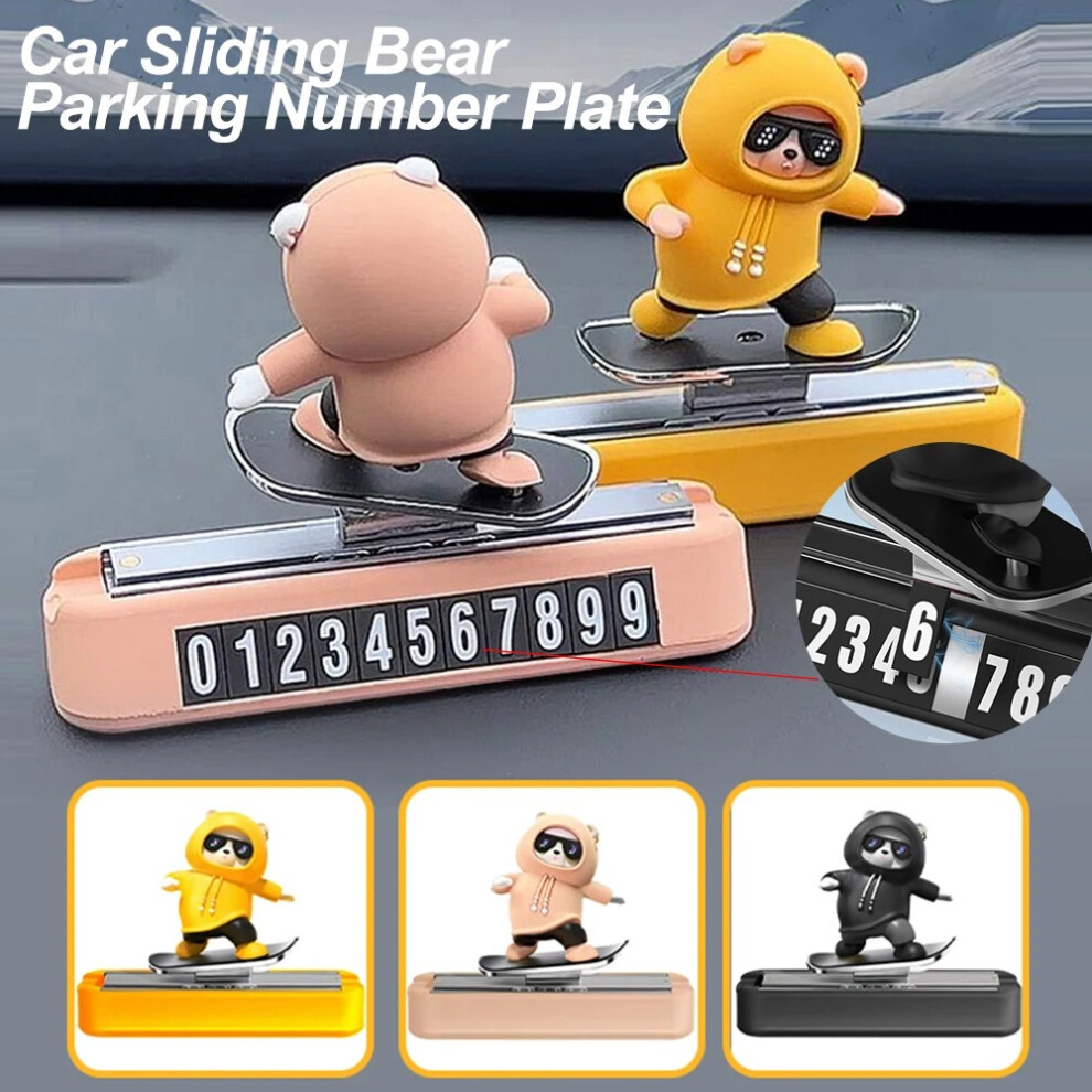 Magnetic Bear Car Parking Number Plate Dashboard 7601248988087