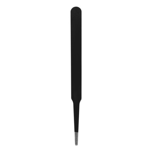 Anti-static Flat Square Tip Stainless Steel Straight Tweezers 4.7" Long Black