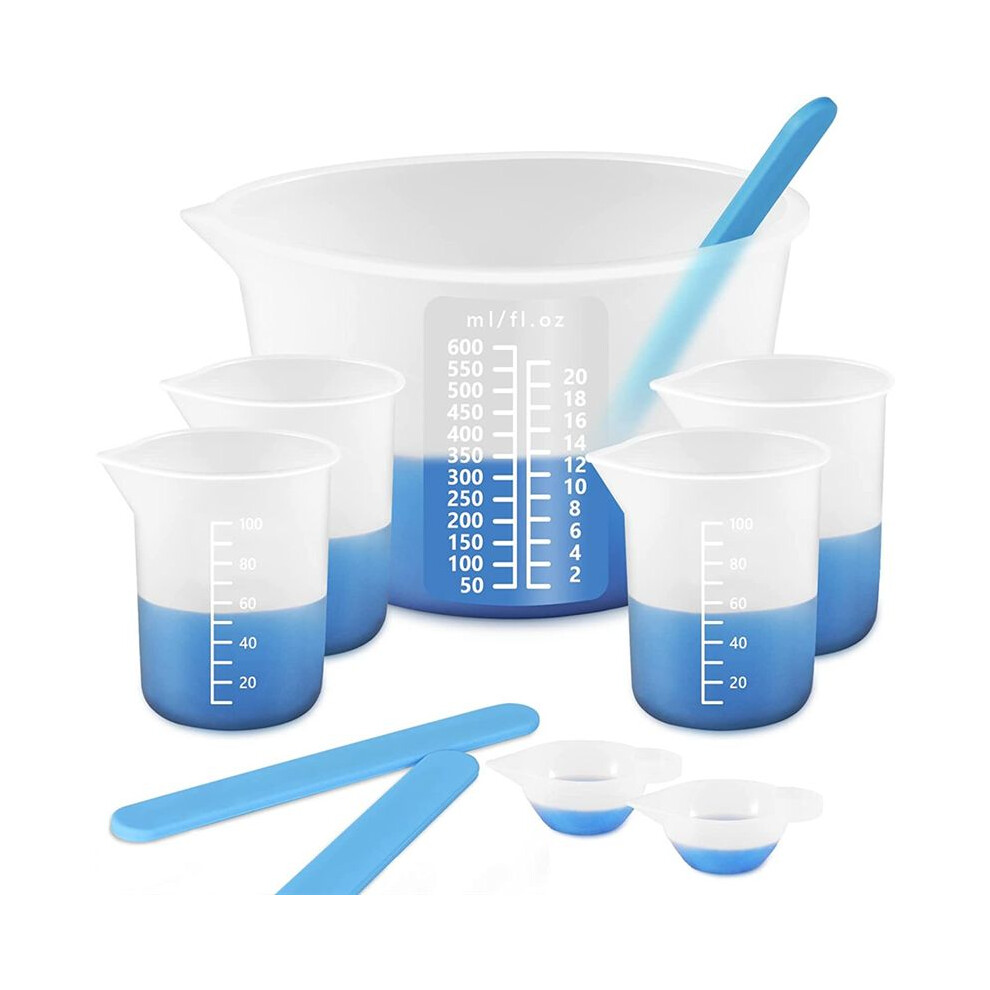 Silicone Measuring Cups for Epoxy Resin, Resin Supplies with 600&100Ml Silicone Cups, Silicone Stir Sticks, Mixing Tool