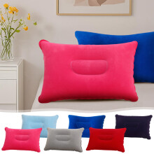 Inflatable Pillow, Blow up Pillow for Camping, Flocked Soft Surface, Inflatable Cushion for Travel, Hiking, Beach, and Fishing, Gray, by FAJHHA