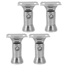 4-Piece Stainless Steel Stair Handrail Brackets Adjustable Swivel Support for Indoor Railing Installation