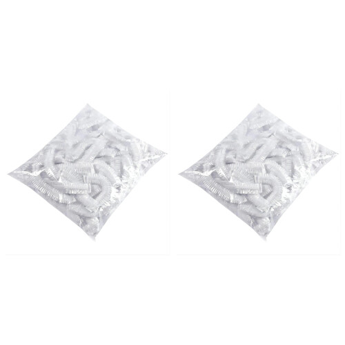 200 Stuks Plastic Wikkelkomdeksels, met Elastische, Plastic Rekbare Voedseldeksels