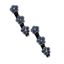 Gearrthóga Gruaige Braidithe Rhinestone Lacha Gorm Dorcha 2 phíosa