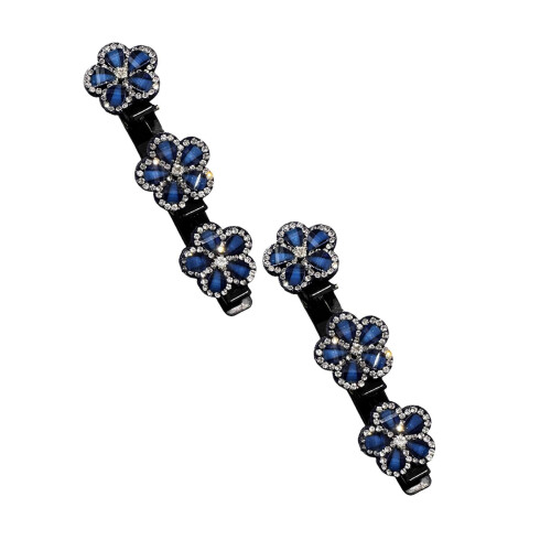 Gearrthóga Gruaige Braidithe Rhinestone Lacha Gorm Dorcha 2 phíosa