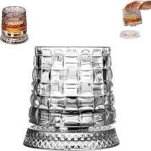 Verre à whisky rotatif en cristal 3,94 x 3,46 pouces