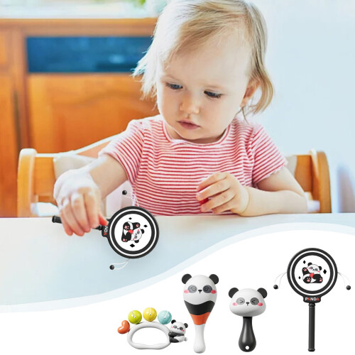 Babyskallra för 0-3 månader, säker och greppvänlig sensorisk skallra