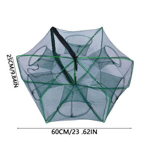 Foldable Fishing Trap Net Auto-Fold Strengthened 6-Hole 2