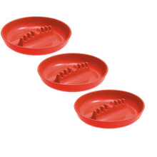 3pcs 7" Round Plastic Ashtrays for Cigarettes/Cigars, Indoor/Outdoor Use, Red – Compatible with Patio, Bar, Home, Office, Restaurant