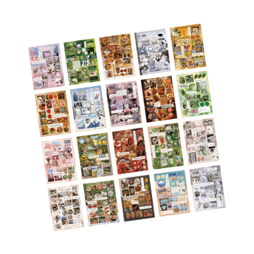 Carnet de notes avec autocollants découpés de style japonais