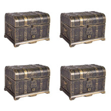 4X Pirate Treasure Chest Decorative Treasure Chest Keepsake Jewelry Box Plastic Toy Treasure Boxes Large Size B