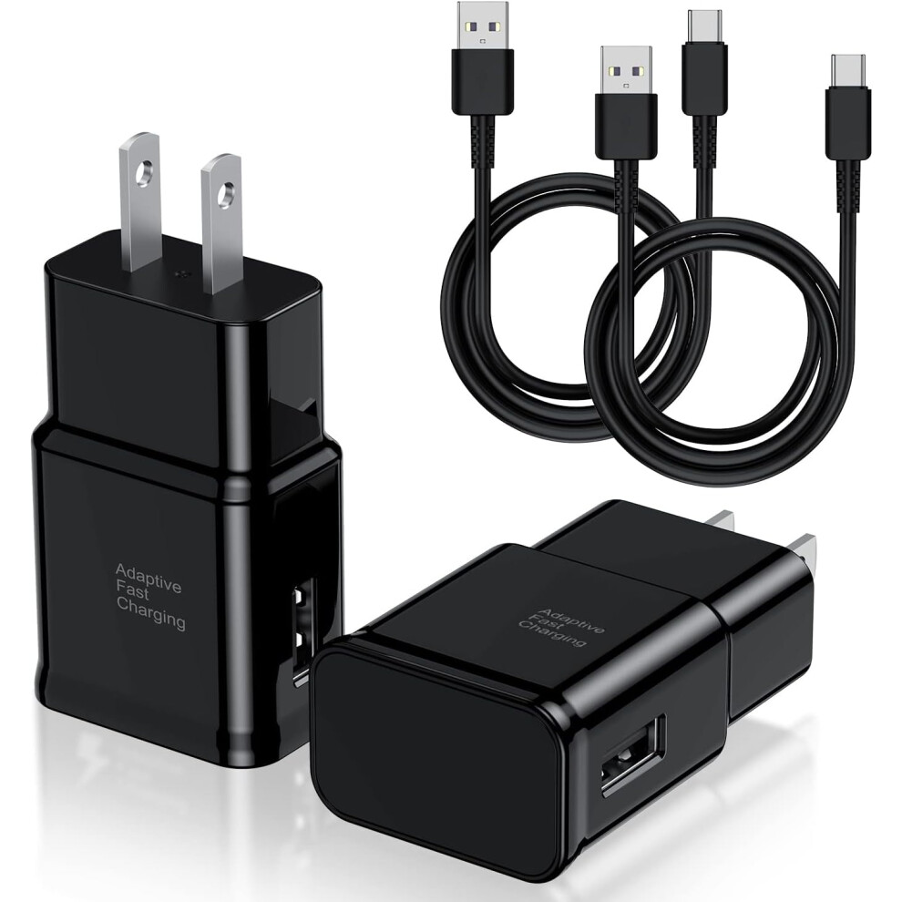 2-Pack Type C Fast Charger & 6Ft Cable, Compatible With Galaxy S8-S21, Note 8-10, Pixel 3, Etc. 9180333236930