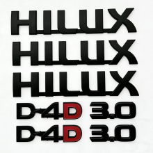 (Black) For Toyota Hilux 2005-2015 Badge Emblem set 7 Pieces Hilux, D4D 3.0 Black Chrome