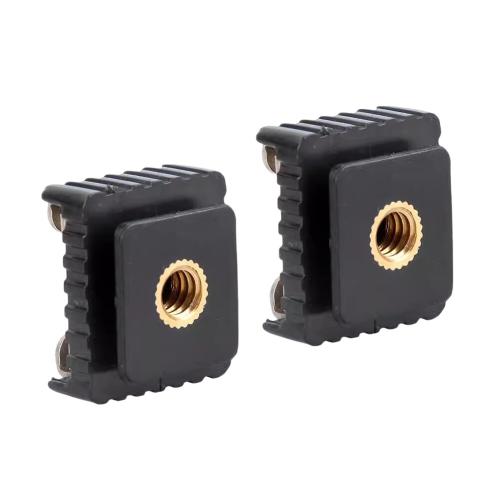 2Pcs Flashing Hot Shoe Mount Adapter Flashing Cold Hot Shoe Bracket Mount Adapter 1/4Inch Screw For Studio Tripod Photography Light 9128909337582