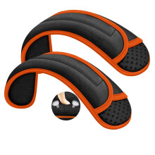 2-Pack Universal Shoulder Pad with Ultra Thick Cushion for Bag Luggage Bag Crossbody, Plus Long & Anti-Slip & Breathable,Grey-Orange Edge