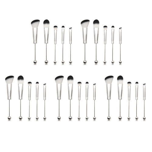 25X PerlenföRmige Make--Pinsel, Silikonperlen, DIY-Make--Kosmetikpinsel, Perlenpinsel-Set zum Selbermachen