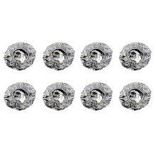 8X Shower Cap Heat Insulation Aluminum Foil Hat Elastic Bathing Cap for Women Hair Salon Bathroom -Silver