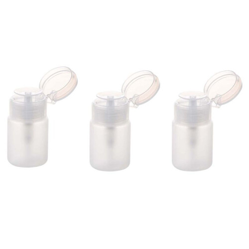3X 70ml Nail Art Makeup Polish Plastic Pump Dispenser Bottle Remover