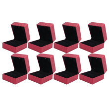 8X Anneaux Stockage Boîte de Stockage Doux Plateau de Velours Titulaire Cas Boîte de Rangement Affichage Afficher Bijoux Organisateur LED Anneau de