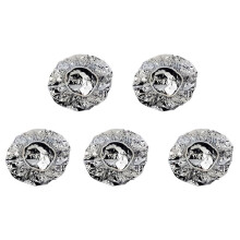 5X Douchemuts Warmte-Isolatie Aluminiumfolie Hoed Elastische Badmuts voor Dames Kapsalon Badkamer - Zilver