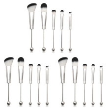 3X Make-Upborstels met Kralen Siliconen Kralen DIY Make- Cosmetische Borstels Kit met Kralenborstels voor Doe-Het-Zelf