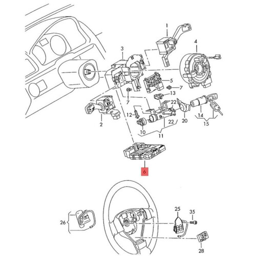 1K0953549CH Car Steering Column Combination  Electronic Module for   6 MK6   Altea  Octavia 2