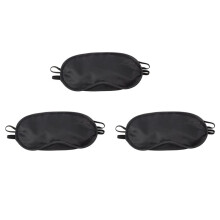 3X Masque pour les Yeux Masque de Sommeil Masque pour les Yeux Bandes Nylon Noir 18,5x9cm Mode