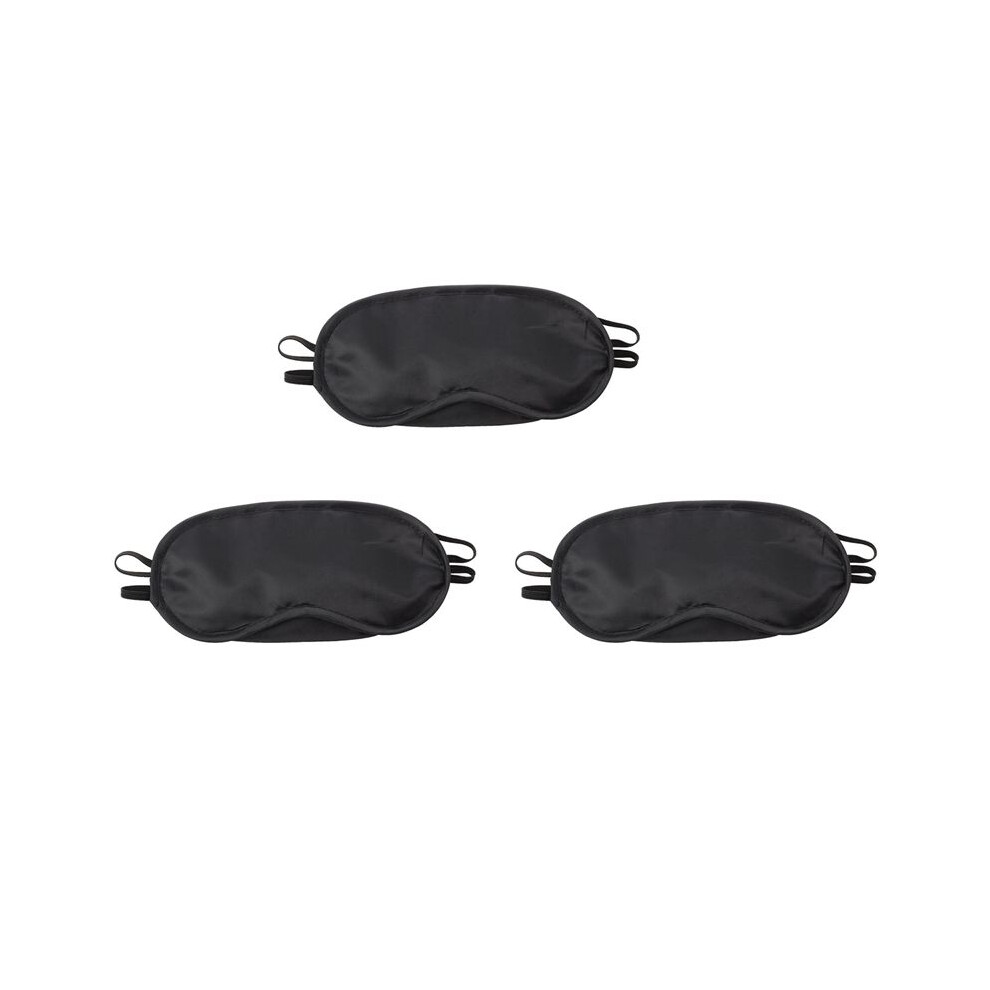 Unisex Black 3X Sleep Mask Eye Mask Blindfold Travel Nylon 18.5X9cm Fashion