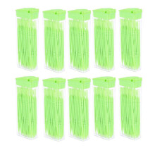500 Pcs Cure-Dents en Plastique Cure-Dents à 2 Voies Interdental Brush Cleaners BoîTe Portable Couleur AléAtoire